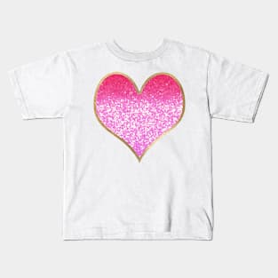 Heart - golden bright pink gradient Kids T-Shirt